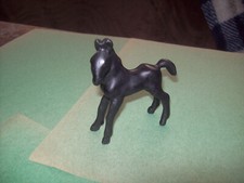 VINTAGE CAST IRON BLACK HORSE FIGURINE