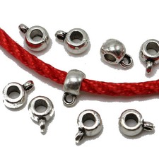 25 Tibetan Silver Smooth Bails 12X8mm Charm Beads Craft Pendant Hanger Links