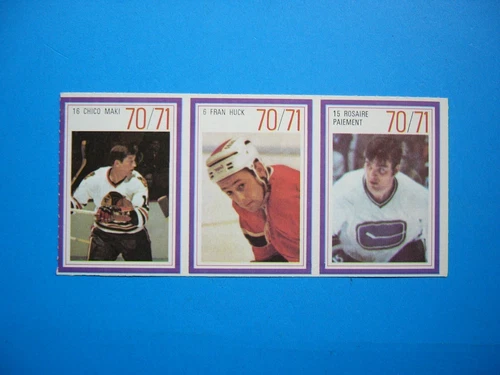 1970/71 ESSO POWER PLAYERS STAMP PANEL CHICO MAKI FRAN HUCK ROSAIRE PAIEMENT RC