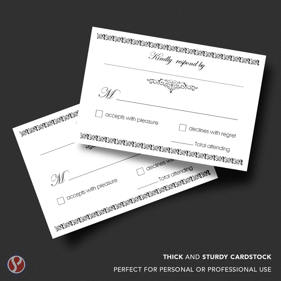 Tarjetas y sobres de devolución de boda RSVP, blancos, 4 x 6 (tamaño A6), 50 por paquete Foto 2 de 4