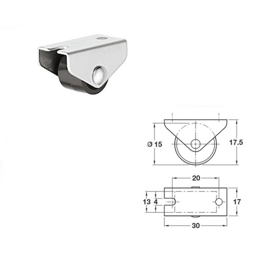 1 X RUEDA MUEBLES HAFELE RUEDA FIJA Y GIRATORIA Ø 15-45mm SILLA DE OFICINA RUEDAS - Imagen 5 de 10