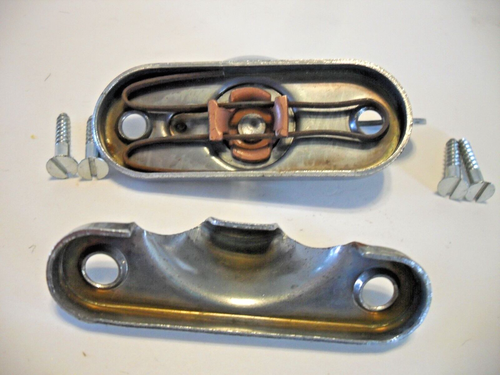 Vintage Nos Chrome / Steel Window Sash Lock Crescent Shape w Thumb Turn - Picture 5 of 10