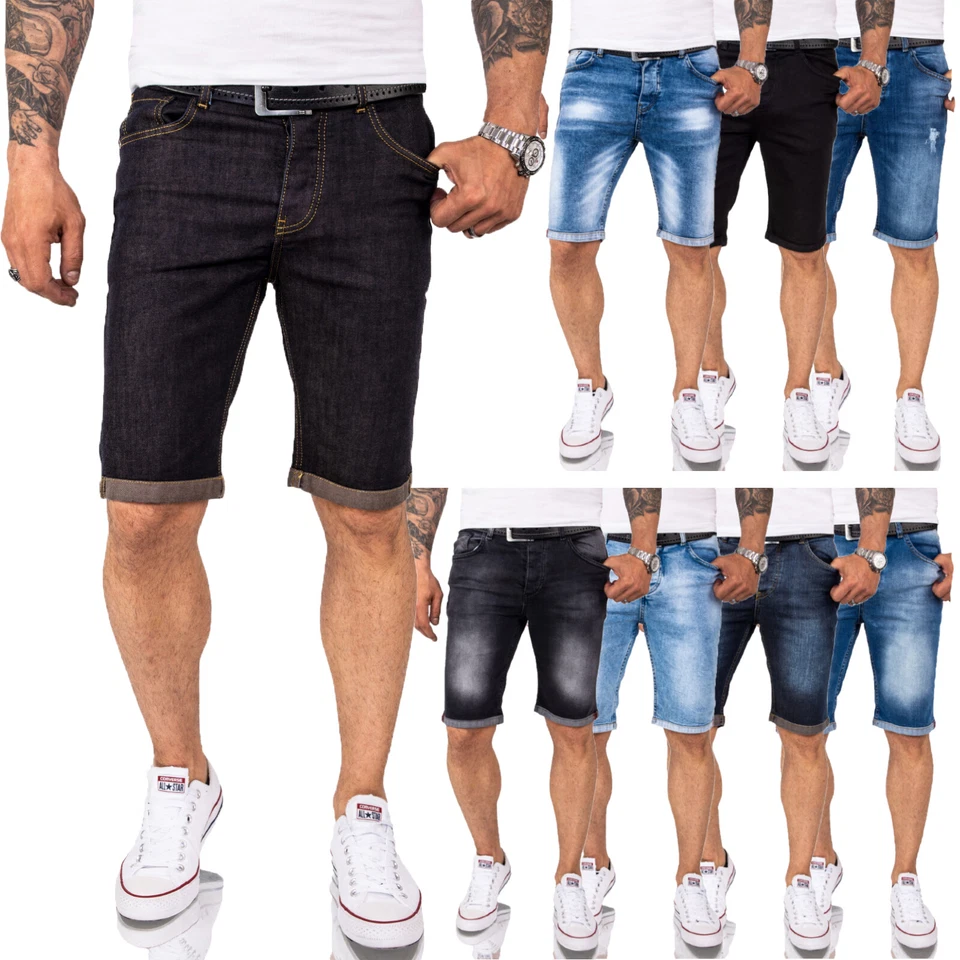 Jeans Shorts Herren Slim Fit Bermuda Baumwolle Denim Rock Creek M60 NEU - Bild 1 von 1