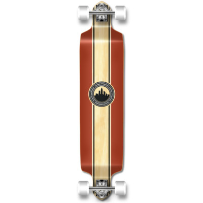 Yocaher Drop Down Longboard Complete - Crest Burgundy 