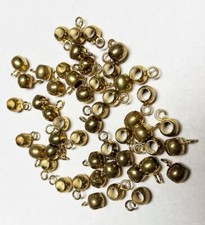 50 Gold Plated Brass Bail Pendant Connector Beads With Open Loop-New
