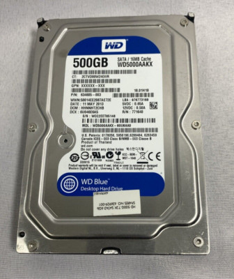 Western Digital WD5000AAKX 500GB 7200RPM 6Gb/s 3.5in SATA Hard Drive Blue