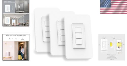 WiFi Smart Light Switch with Alexa & Google Home Compatibility - 3 Way Control - Picture 2 of 8