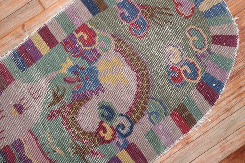 Antique Dragon Chinese Art Deco Oval Rug Size 2'1''x3'10'' - Picture 4 of 5
