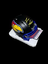 Lance Leipold Signed KANSAS JAYHAWKS BLACK Speed Mini Helmet FOOTBALL COACH JSA