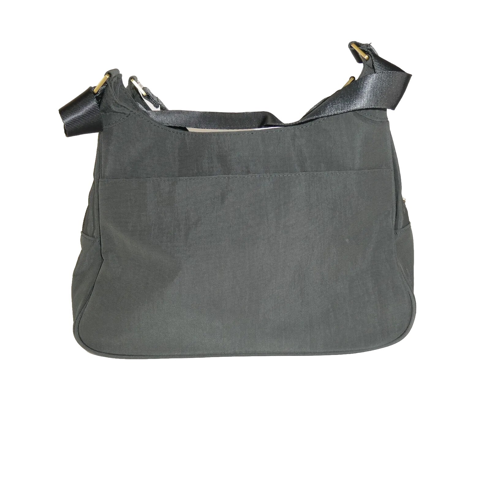 Baggallini Sydney Gray Nylon Zippered Crossbody Travel Bag Organizer No