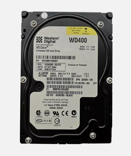 Western Digital 40GB WD400BB 7200RPM PATA IDE 3.5" Desktop HDD Hard Disk Drive