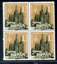 1961, ESPAÑA, BLOCK de 4 " 25 ANIV. FRANCISCO FRANCO "