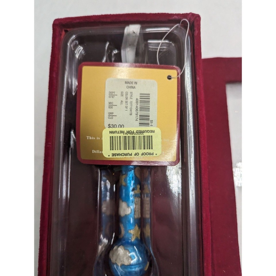 Dillards Trimmings Babys First Christmas Rattle Tree Ornament Glass eBay