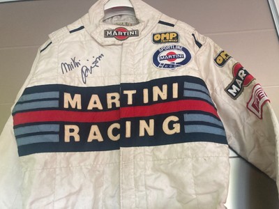 MARTINI RACING ORIGINAL 1985 OMP RALLY SUIT AGE YELLOWED SIGNED BY MIKI BIASION