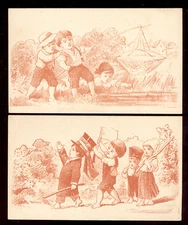 2 BOSTON MA TRADE CARDS,  WHEELER & WILSON SEWING MACHINES at 594 WASH. St  Z390