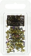 Creative Impressions Mini Painted Metal Paper Fasteners 100/Package, Assorted Pe