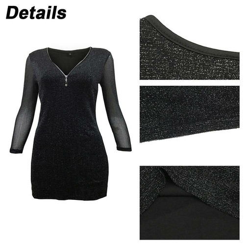 UK Women V Neck Sexy Bodycon Ladies Evening Party Cocktail Clubwear Mini Dress - Picture 10 of 12