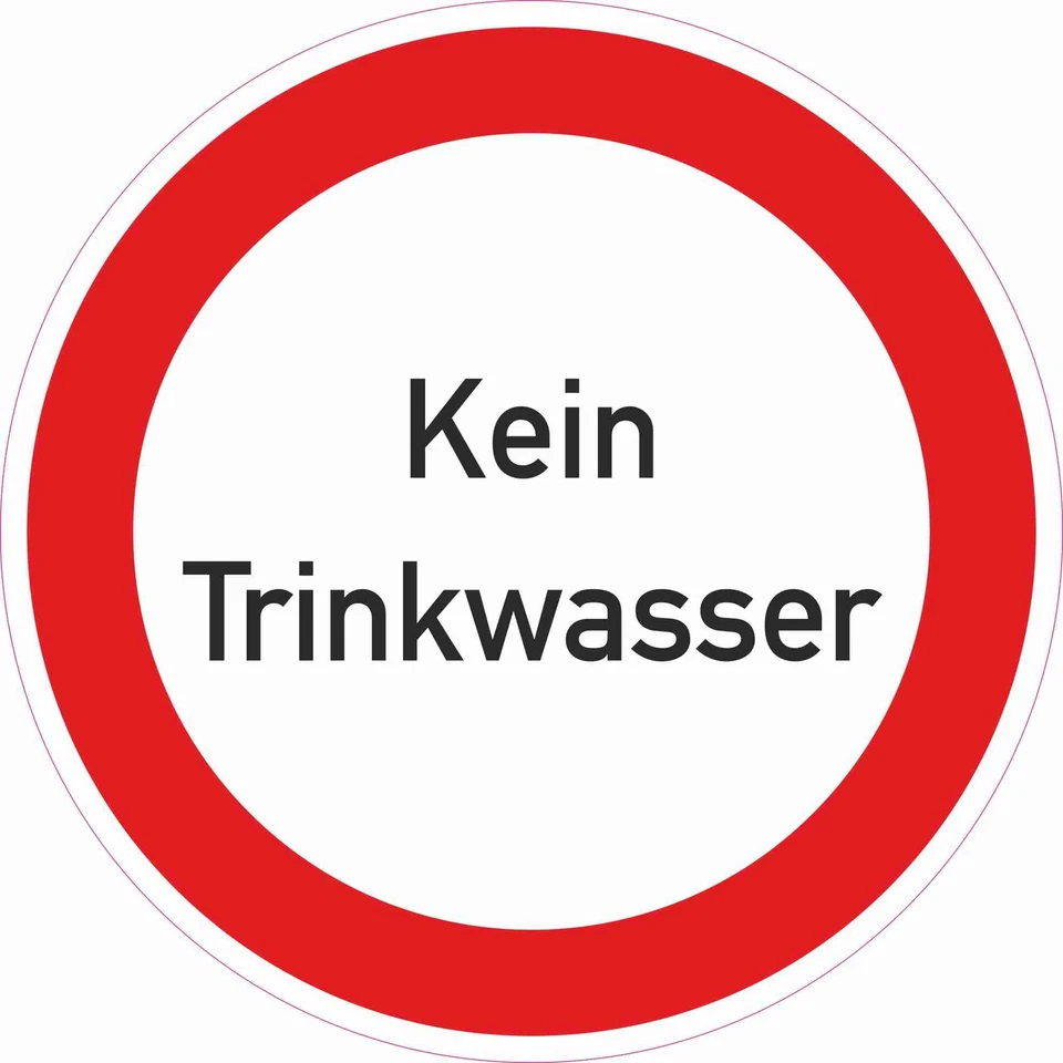 EIGENE HERSTELLUNG Kein Trinkwasser, Vorsicht, Sicherheit, Aufkleber 10cm