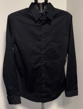 DKNY Long sleeve button down Dress shirt slim fit size Medium FRENCH CUFFS