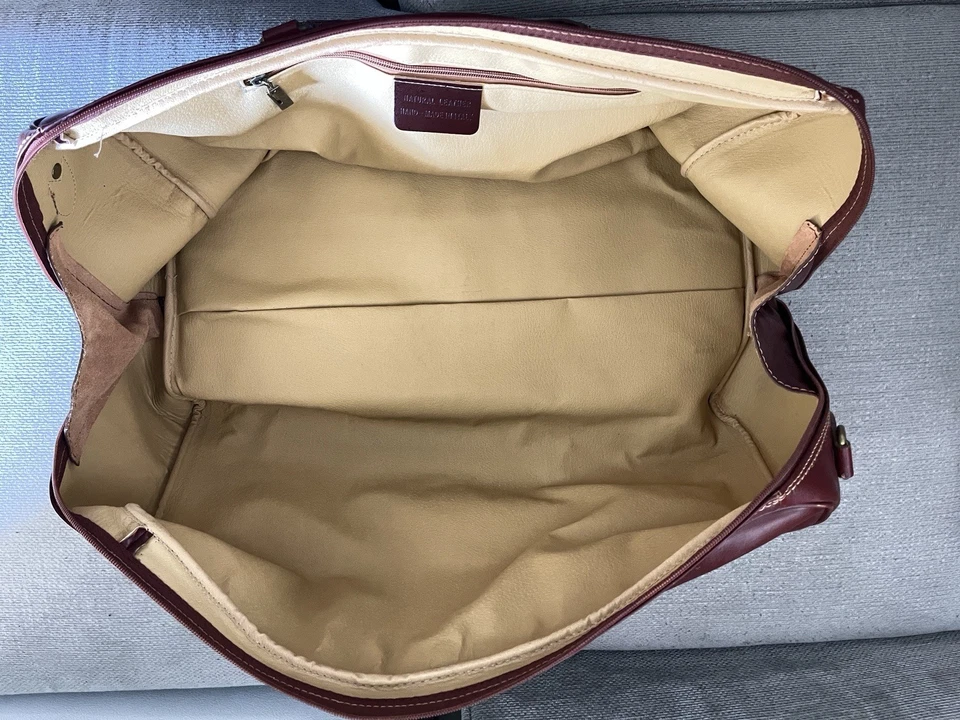 Bolsa de viagem de couro italiana feita à mão para homem (da ITÁLIA) couro italiano feito à mão  - Imagem 4 de 4