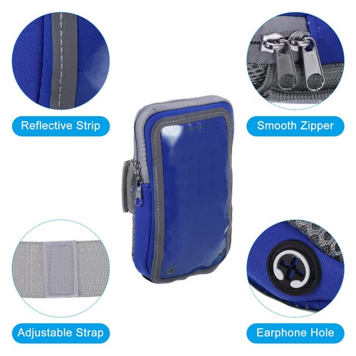 Phone Arm Bands for Running, Running Phone Holder Armband Cell Phone Holder Blue - Zdjęcie 3 z 5