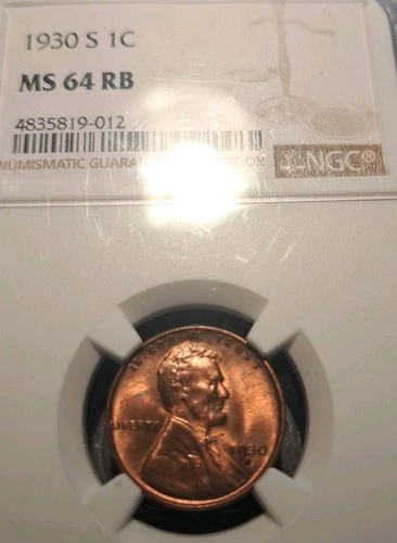 1930 S Lincoln Cent NGC MS 64 RB
