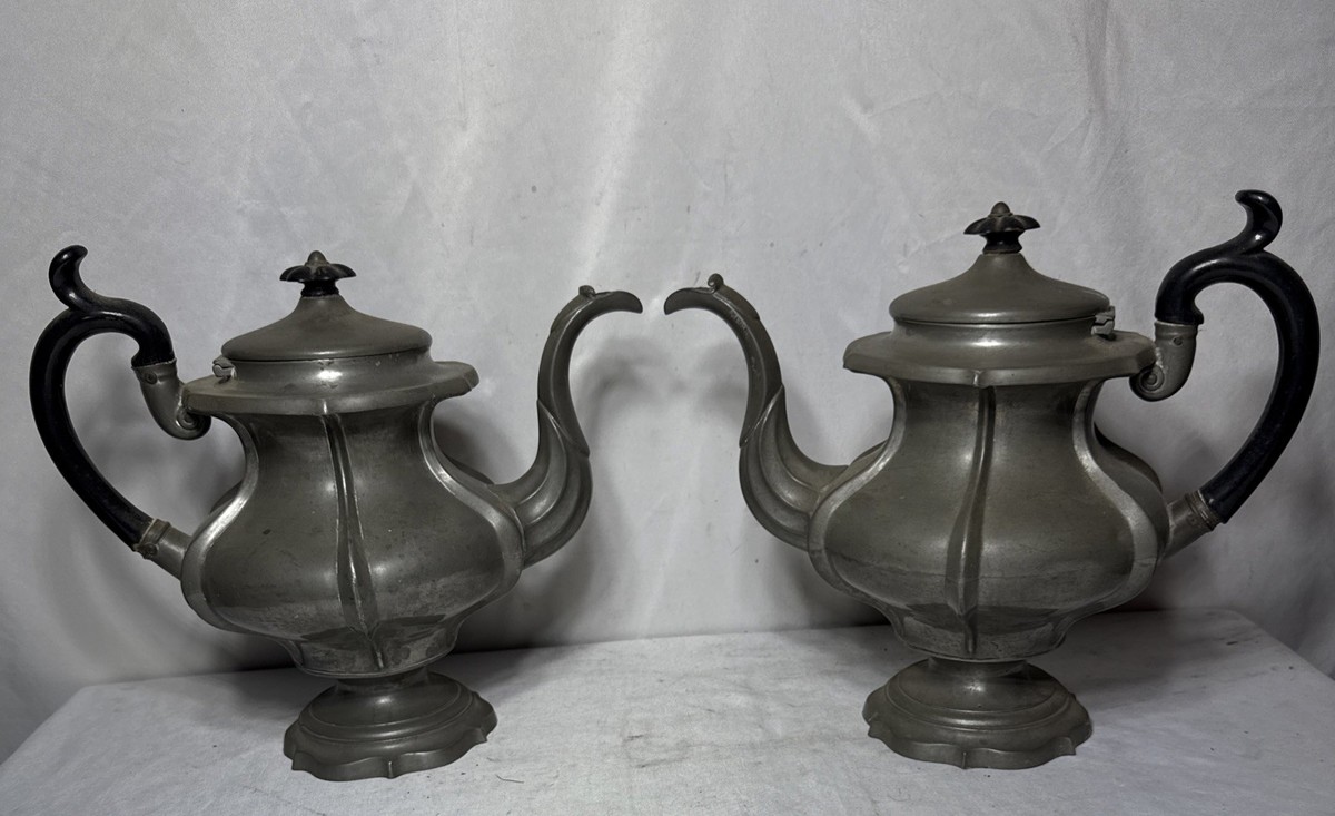 【James Dixon 】 ビクトリアン ティーセット 3点 ティーポット Matching Set Antique Victorian James Dixon & Son Pewter 1833