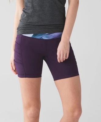 NEW Lululemon Speed Track Short 4 Deep Zinfandel / Pretty Prism Multi W7F96S
