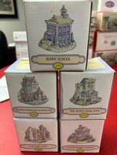 Bunny Family Village lot of 5 buildings in boxes
