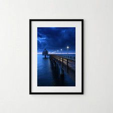 Blue Botanical Wall Art Prints Bedroom Living Room Posters Pictures Home Decor