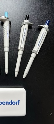 Eppendorf pipette 3 pen set & eppendorf battery pack. 