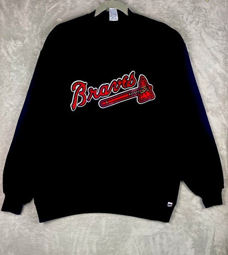 Atlanta Braves Sweatshirt Men’s XL Blue Russell Athletics Made In USA Pullover.