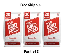 Economy Mix Wild Bird Feed, Value Bird Seed Blend, Dry, 20 lb. Bag 3 PACK
