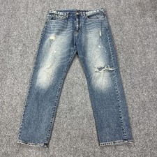Denim  Supply Ralph Lauren Boyfriend Jeans Womens 30 Blue Distressed Cotton