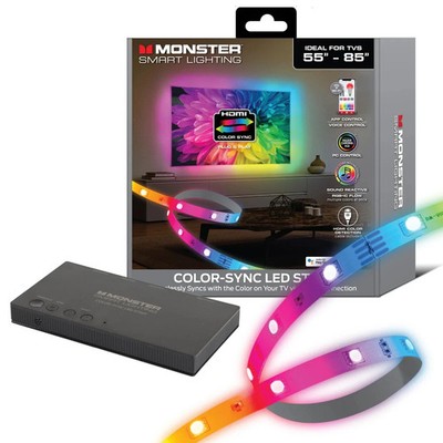 Monster Smart Lighting HDMI Color Sync LED Strip for 85  TVs RGBIC