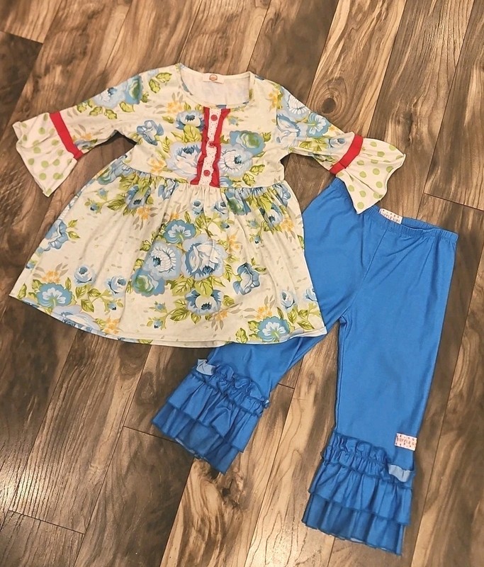 Ruffle Girl Shirt and Pants Set Size 14