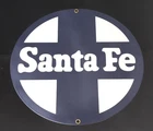 Vintage ANDE ROONEY Porcelain Sign - SANTA FE Railroad