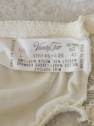 Vintage Vanity Fair Höschen Second Skin Satin hoch geschnitten Panty Größe Large - Bild 5 von 7