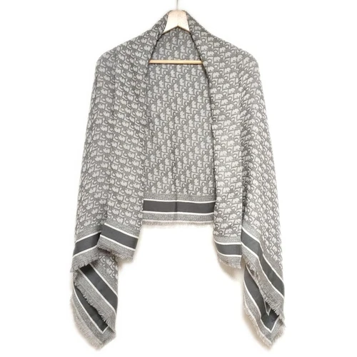 Auth DIOR/ChristianDior Dior Oblique 327C16A2700 Gris Crème Gris Foncé Laine Soie