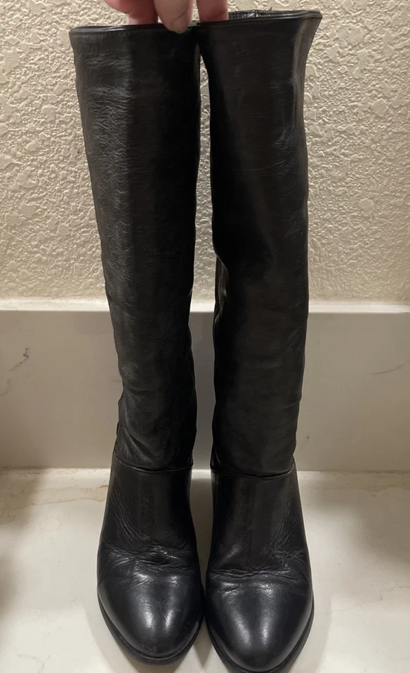 Botas altas Lisa vintage años 80 90 para mujer Frye de cuero negro talla 7 Foto 3 de 4