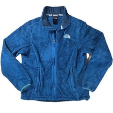 The North Face Blue Fleece Jacket Womens M Full Zip Mock Neck Pockets
