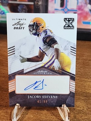 2021 Leaf Ultimate Draft - JaCoby Stevens #BA-JS1 /99 (AU, RC)