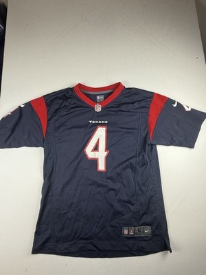 Nike Texans Jersey Youth Large Navy Red Number 4 Watson NFL On Field Shirt