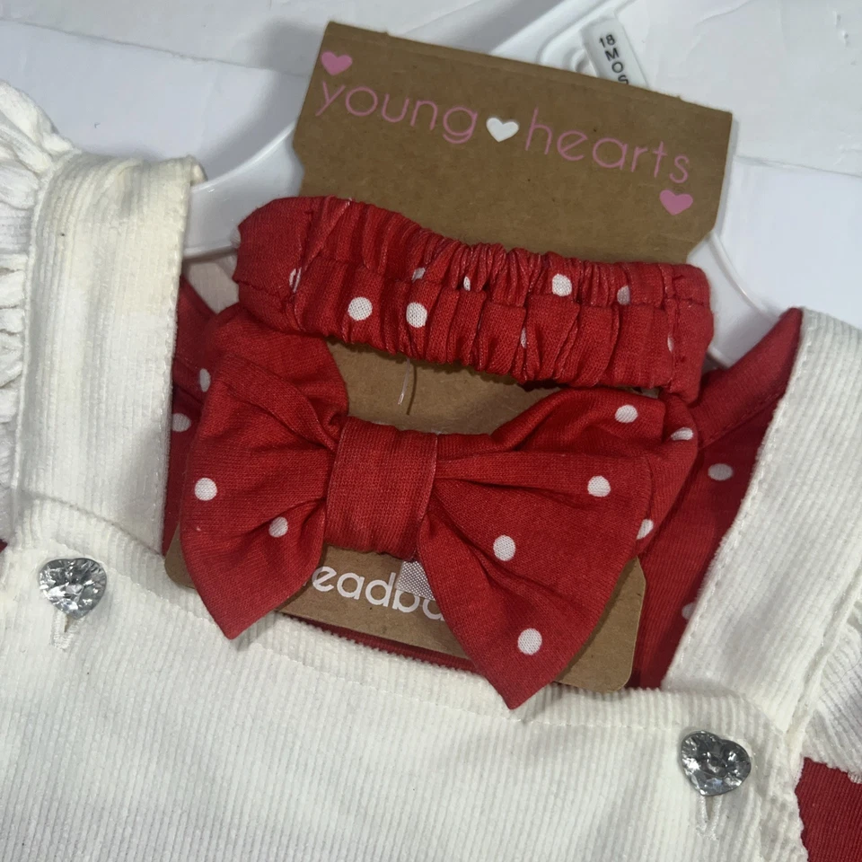 Vestido de Navidad Young Hearts Bebé Niña 2 Piezas Talla 18 Meses-Nuevo Foto 2 de 4