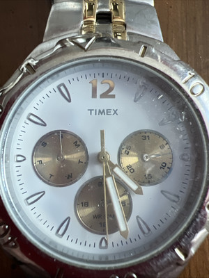 Vintage Timex Watch, SR 916 SW CELL, WR 50 M; Stainless Steel