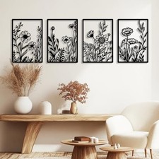 Metal Flowers Wall D cor Minimalist Metal Wall Art for Living Room Bedroom
