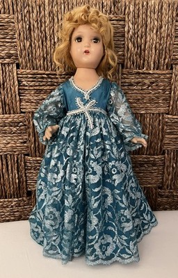 Vtg 1942 Horsman 21'' Bright Star Doll Sleepy Brown Eyes and Blond Curly Hair