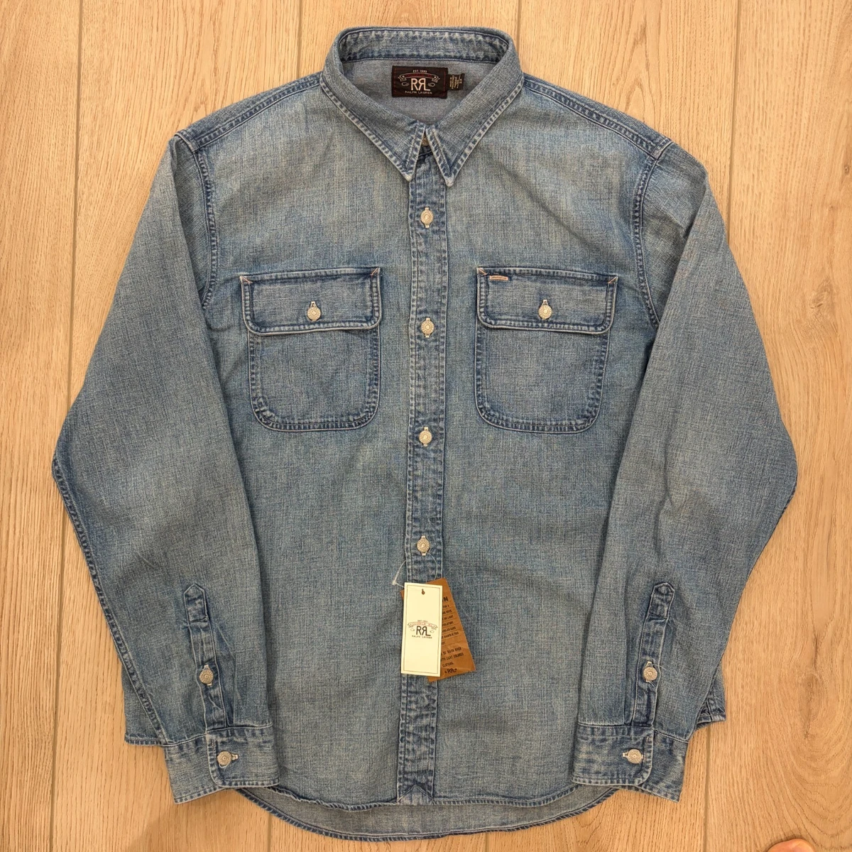 RRL Denim Solid Casual Button-Down Shirts for Men for sale | eBay