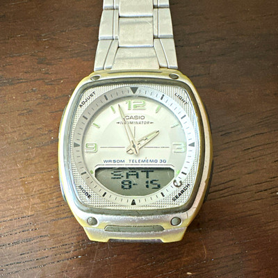 Casio Illuminator AW-81 Analog-Digital Quartz SS Bracelet WR 50m