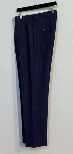 Polo Ralph Lauren Pleated Linen Pants Navy Blue Mens Size 36x34 Vintage EUC - Picture 2 of 13